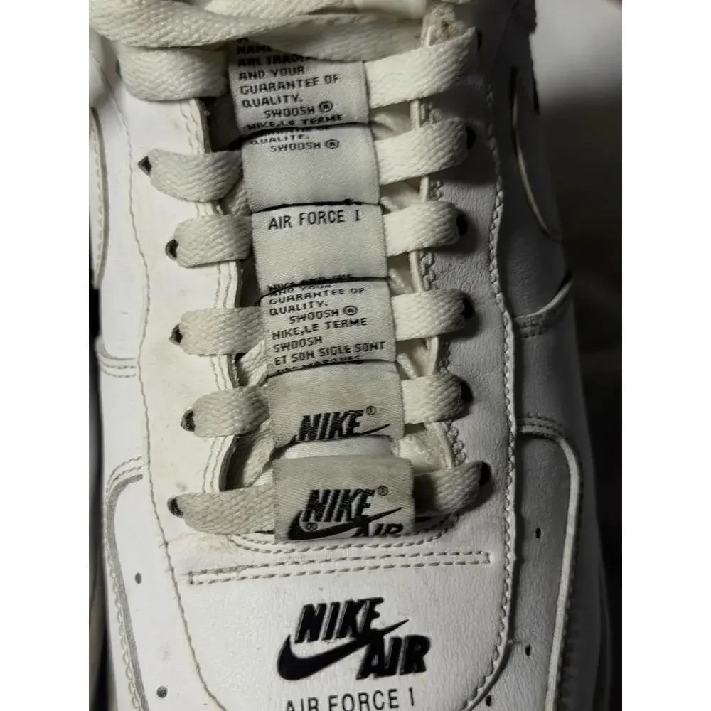Nike Air Force 1 07 LV8 Double Air White Black Shoes 10.5‎